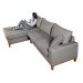 Sofa Living California 4 Lugares Chaise Lado Direito Revestido Linho Base Madeira