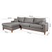 Sofa Living California 4 Lugares Chaise Lado Direito Revestido Linho Base Madeira