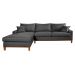 Sofa Living California 4 Lugares Chaise Lado Direito Revestido Linho Base Madeira