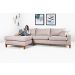 Sofa Living California 4 Lugares Chaise Lado Direito Revestido Linho Base Madeira