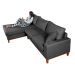 Sofa Living California 4 Lugares Chaise Lado Direito Revestido Linho Base Madeira