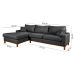Sofa Living California 4 Lugares Chaise Lado Direito Revestido Linho Base Madeira