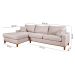 Sofa Living California 4 Lugares Chaise Lado Direito Revestido Linho Base Madeira