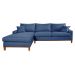 Sofa Living California 4 Lugares Chaise Lado Direito Revestido Linho Base Madeira