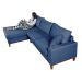Sofa Living California 4 Lugares Chaise Lado Direito Revestido Linho Base Madeira