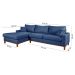 Sofa Living California 4 Lugares Chaise Lado Direito Revestido Linho Base Madeira