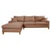 Sofa Living California 4 Lugares Chaise Lado Direito Revestido Linho Base Madeira