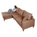 Sofa Living California 4 Lugares Chaise Lado Direito Revestido Linho Base Madeira