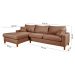 Sofa Living California 4 Lugares Chaise Lado Direito Revestido Linho Base Madeira