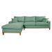 Sofa Living California 4 Lugares Chaise Lado Direito Revestido Linho Base Madeira