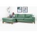 Sofa Living California 4 Lugares Chaise Lado Direito Revestido Linho Base Madeira