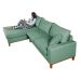 Sofa Living California 4 Lugares Chaise Lado Direito Revestido Linho Base Madeira