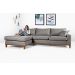 Sofa Living California 4 Lugares Chaise Lado Direito Revestido Linho Base Madeira