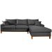 Sofa Living California 4 Lugares Chaise Lado Esquerdo Revestido Linho Base Madeira