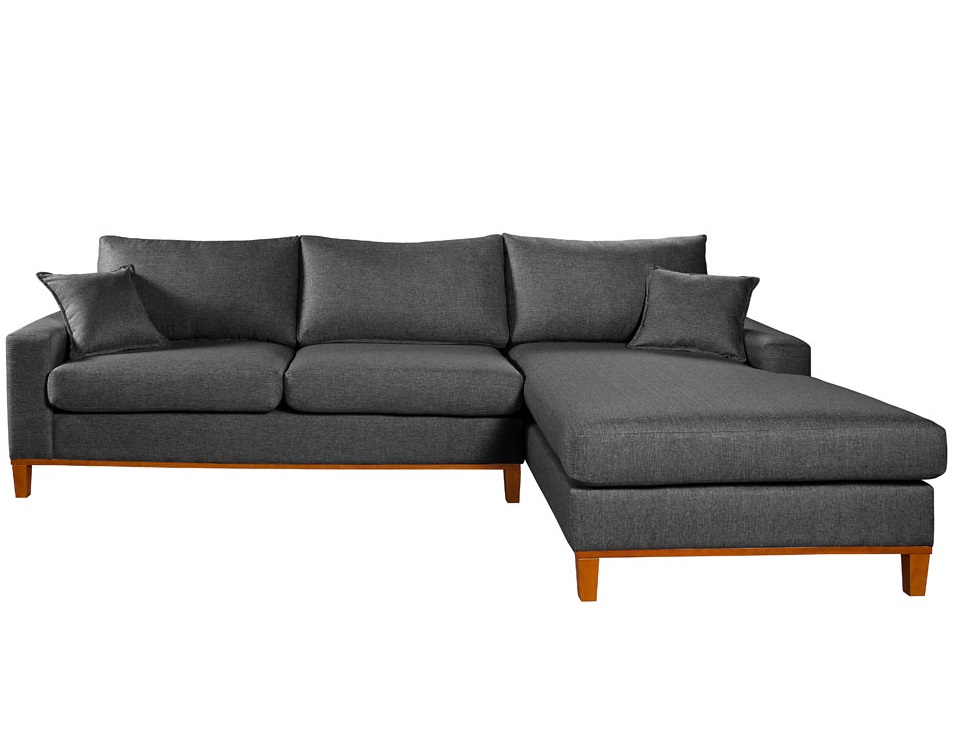 Sofa Living California 4 Lugares Chaise Lado Esquerdo Revestido Linho Base Madeira