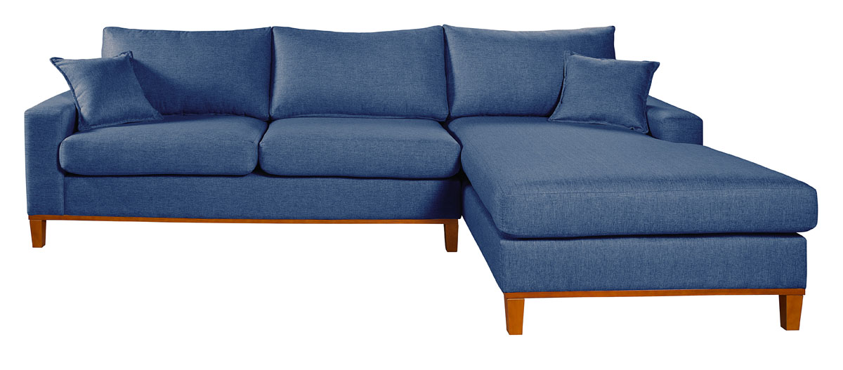 Sofa Living California 4 Lugares Chaise Lado Esquerdo Revestido Linho Base Madeira