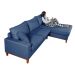 Sofa Living California 4 Lugares Chaise Lado Esquerdo Revestido Linho Base Madeira