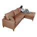 Sofa Living California 4 Lugares Chaise Lado Esquerdo Revestido Linho Base Madeira