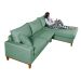 Sofa Living California 4 Lugares Chaise Lado Esquerdo Revestido Linho Base Madeira