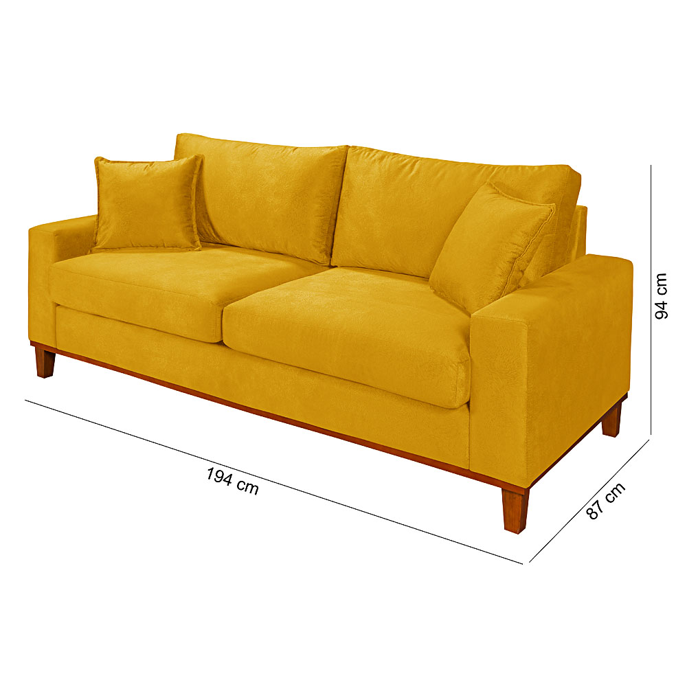 Sofa Living Istambul 3 Lugares Tecido Suede