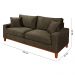 Sofa Living Istambul 3 Lugares Tecido Suede