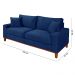 Sofa Living Istambul 3 Lugares Tecido Suede