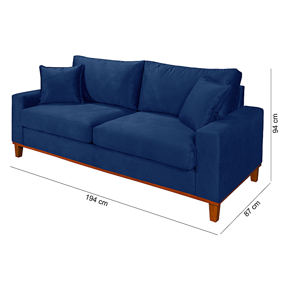 Sofa Living Istambul 3 Lugares Tecido Suede