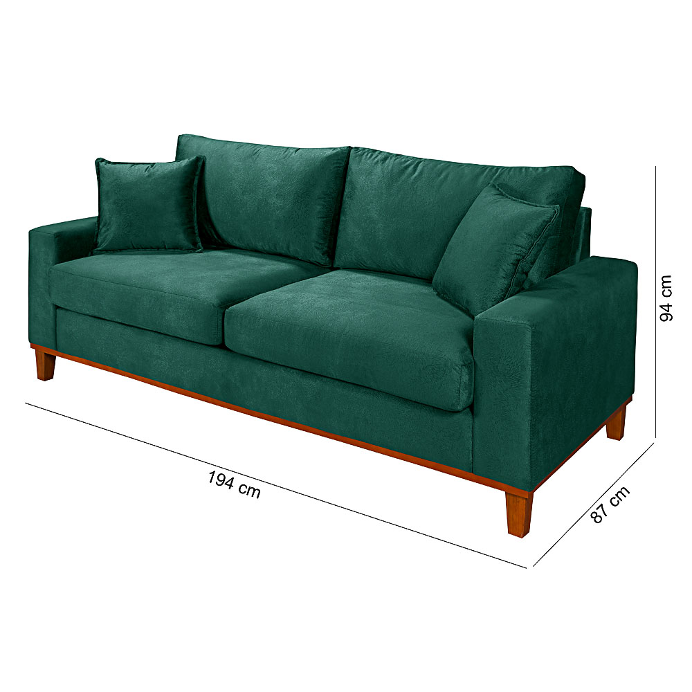Sofa Living Istambul 3 Lugares Tecido Suede
