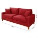 Sofa Living Istambul 3 Lugares Tecido Suede