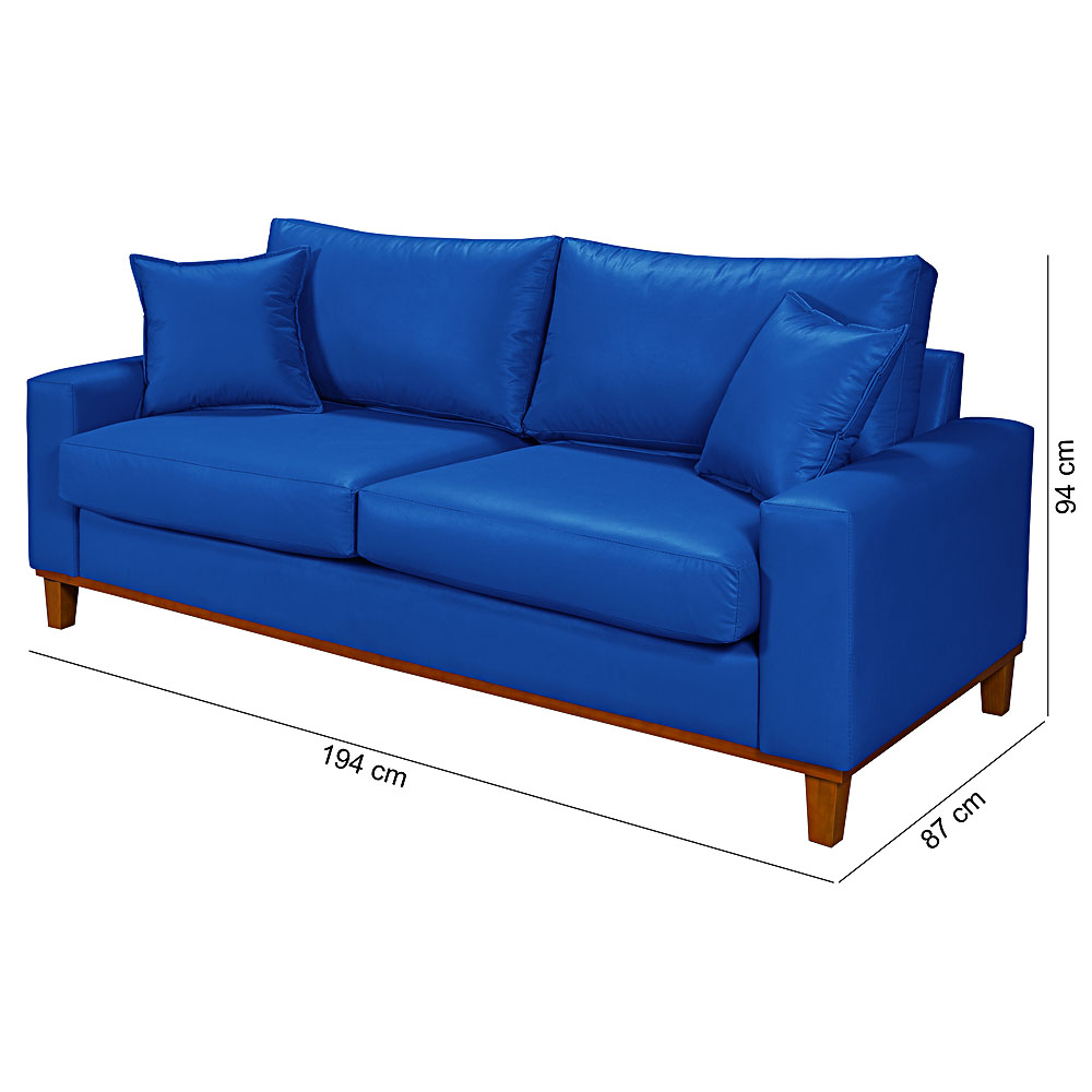 Sofa Living Istambul 3 lugares Revestimento Courino Sintetico