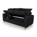 Sofa Living com Bau Multiuso 3 Lugares Suede Pes em Madeira