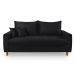 Sofa Living com Bau Multiuso 3 Lugares Suede Pes em Madeira