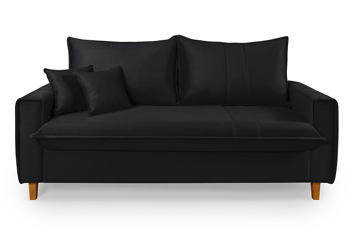 Sofa Living com Bau Multiuso 3 Lugares Suede Pes em Madeira