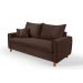 Sofa Living com Bau Multiuso 3 Lugares Suede Pes em Madeira