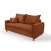 Sofa Living com Bau Multiuso 3 Lugares Suede Pes em Madeira