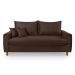 Sofa Living com Bau Multiuso 3 Lugares Suede Pes em Madeira