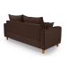 Sofa Living com Bau Multiuso 3 Lugares Suede Pes em Madeira