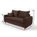 Sofa Living com Bau Multiuso 3 Lugares Suede Pes em Madeira