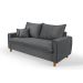 Sofa Living com Bau Multiuso 3 Lugares Suede Pes em Madeira