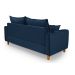 Sofa Living com Bau Multiuso 3 Lugares Suede Pes em Madeira