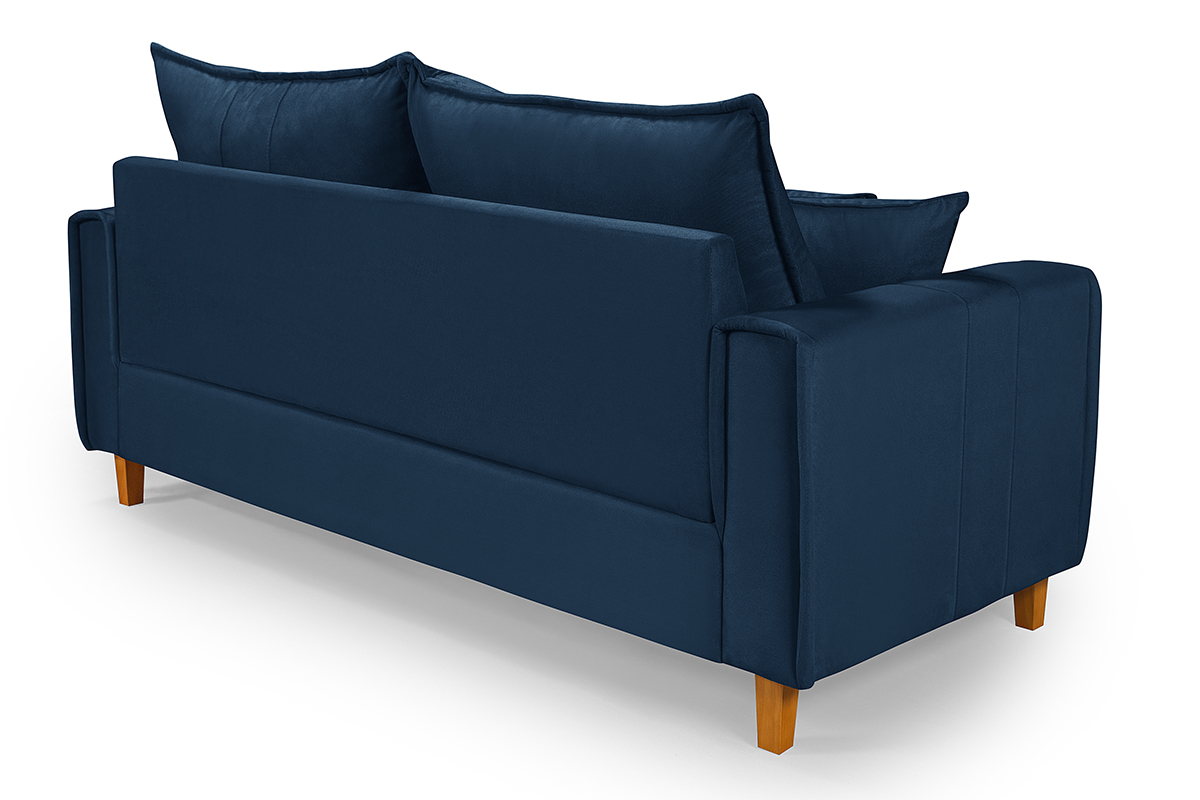 Sofa Living com Bau Multiuso 3 Lugares Suede Pes em Madeira