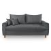 Sofa Living com Bau Multiuso 3 Lugares Suede Pes em Madeira