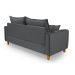 Sofa Living com Bau Multiuso 3 Lugares Suede Pes em Madeira