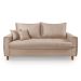 Sofa Living com Bau Multiuso 3 Lugares Suede Pes em Madeira