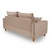 Sofa Living com Bau Multiuso 3 Lugares Suede Pes em Madeira