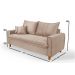 Sofa Living com Bau Multiuso 3 Lugares Suede Pes em Madeira