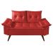 Sofa Retro Bariloche 2 Lugares Revestimento Courino Pes em Madeira