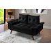 Sofa Retro Bariloche 2 Lugares Revestimento Courino Pes em Madeira