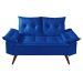 Sofa Retro Bariloche 2 Lugares Revestimento Courino Pes em Madeira