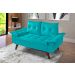 Sofa Retro Bariloche 2 Lugares Revestimento Courino Pes em Madeira